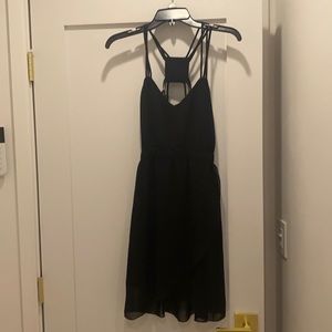 Open back black flowy dress